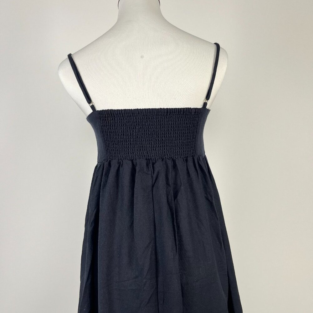 NWOT Farm Rio Linen Blend Black Sleeveless Maxi Dress Size L - Picture 7 of 12